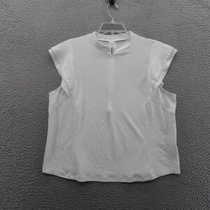 CALIA‎ XXL Golf Renew Texture Cap Sleeve Zip Top White Womens